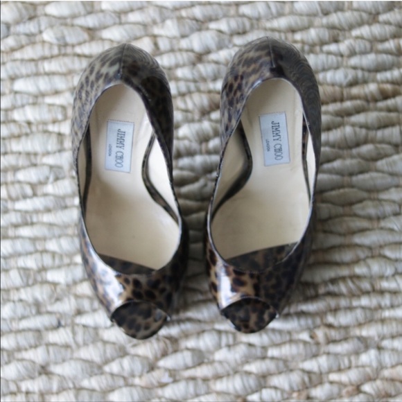 Jimmy Choo | Leopard Print Patent Pumps - Picture 6 of 7